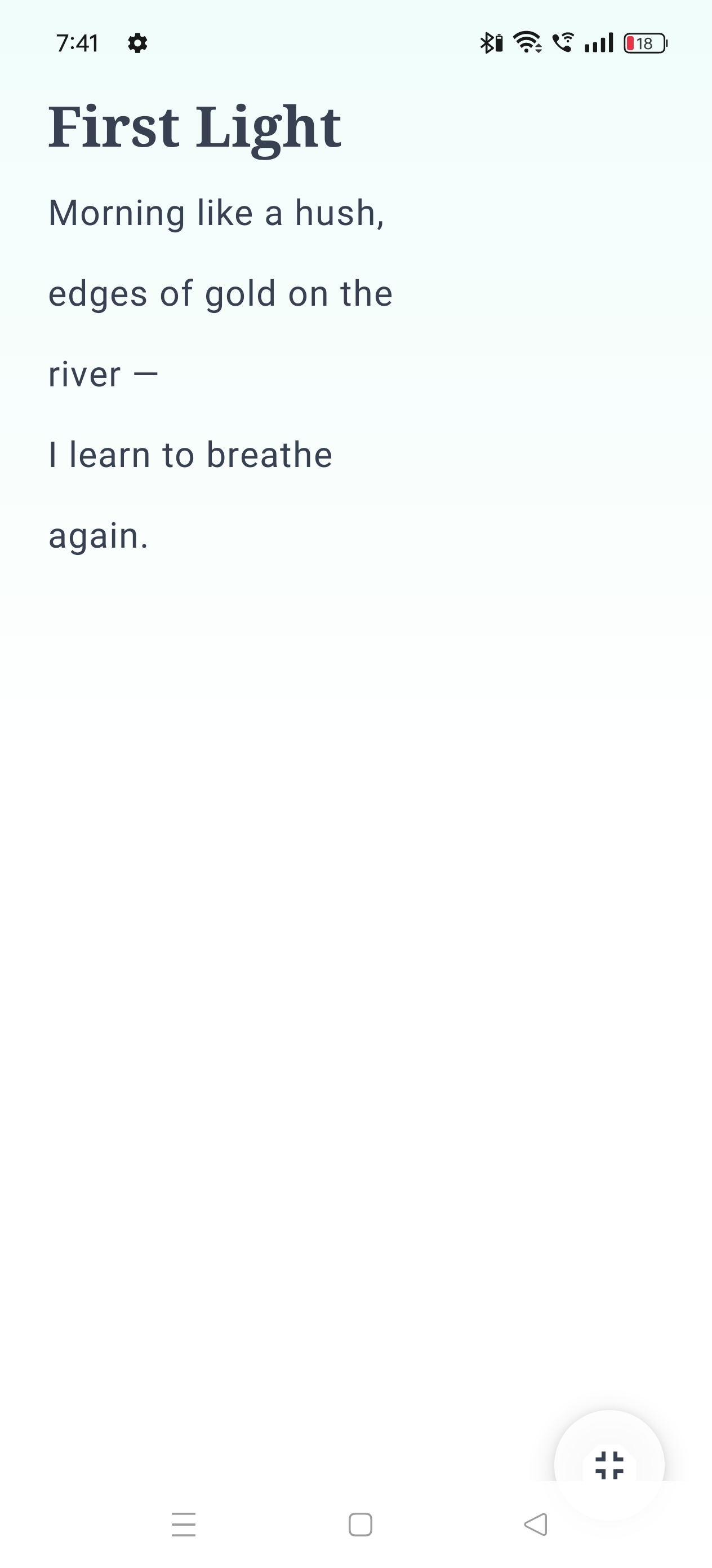VerseFlow editor in focus mode